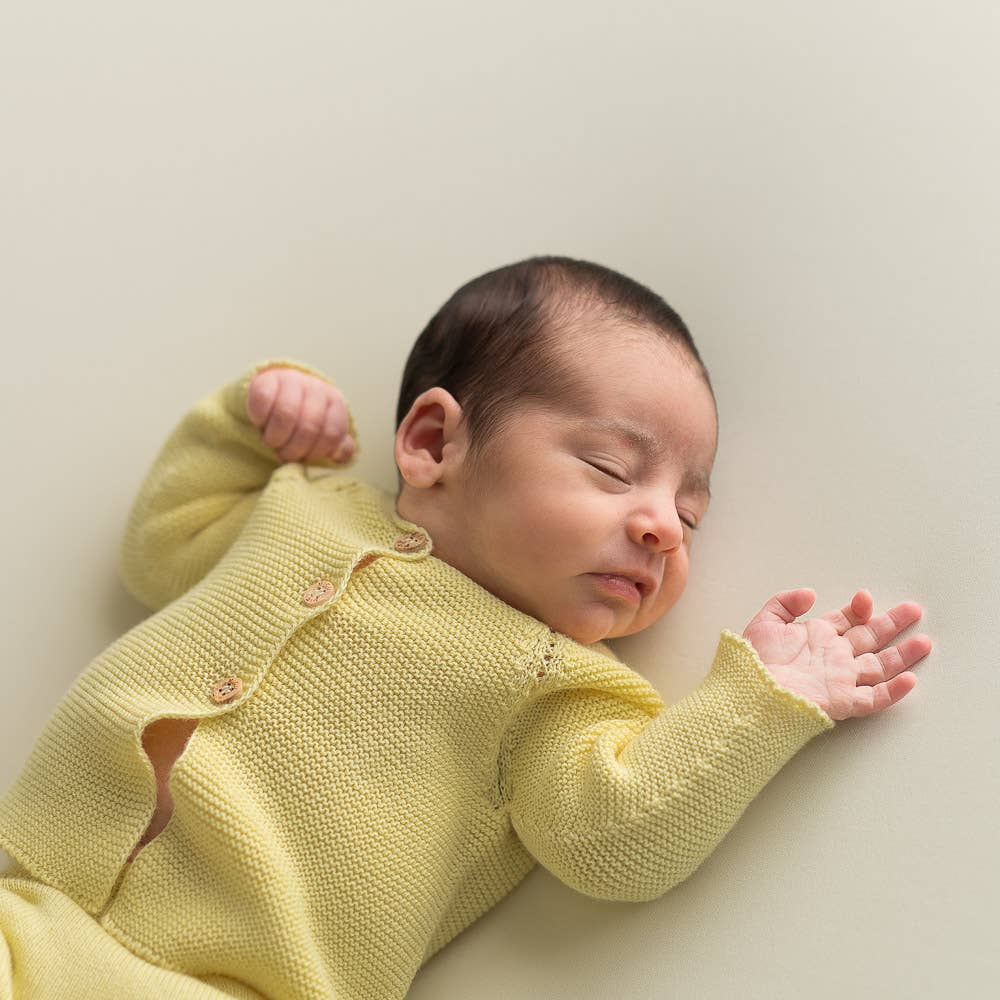Set for newborn in organic cotton - Light yellow