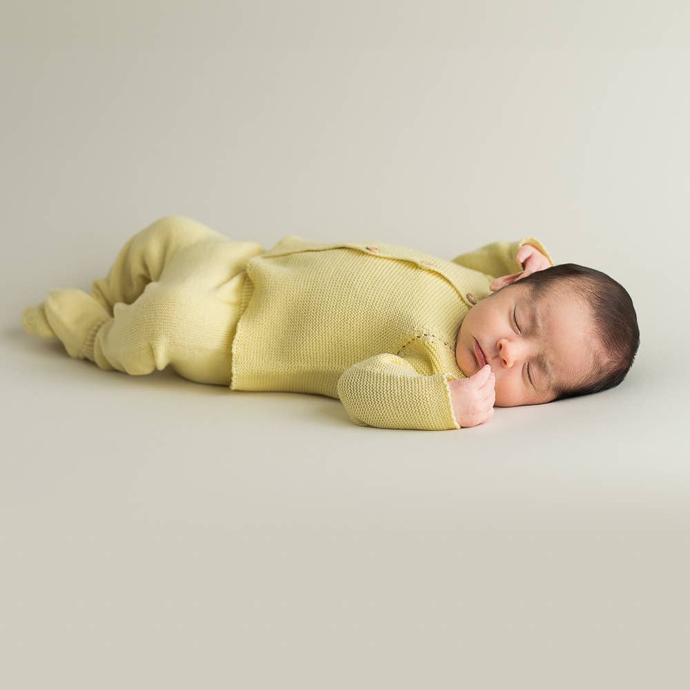 Set for newborn in organic cotton - Light yellow