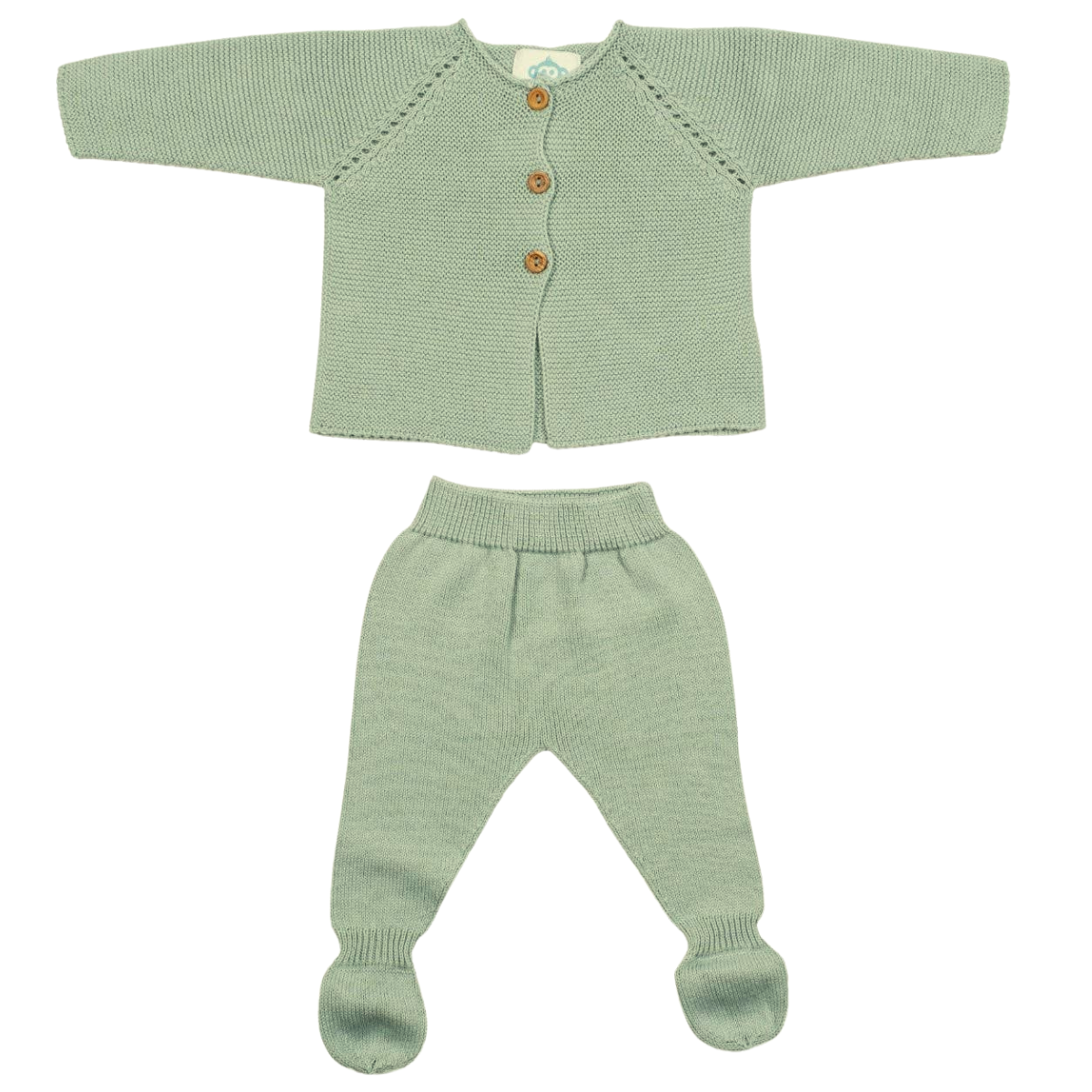 Newborn set in organic cotton - Dusty Mint