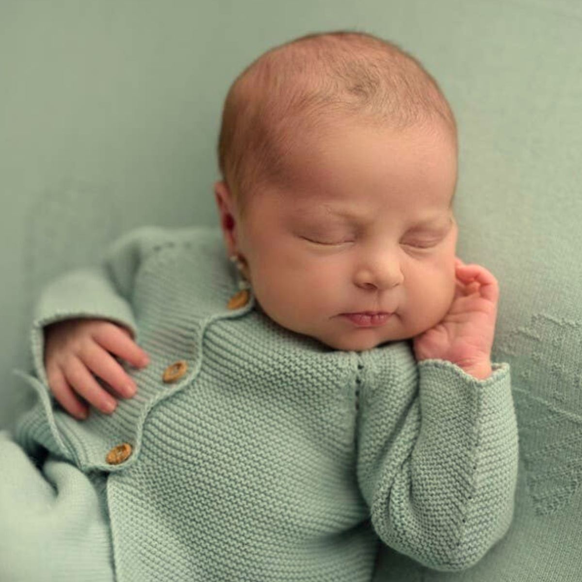 Newborn set in organic cotton - Dusty Mint