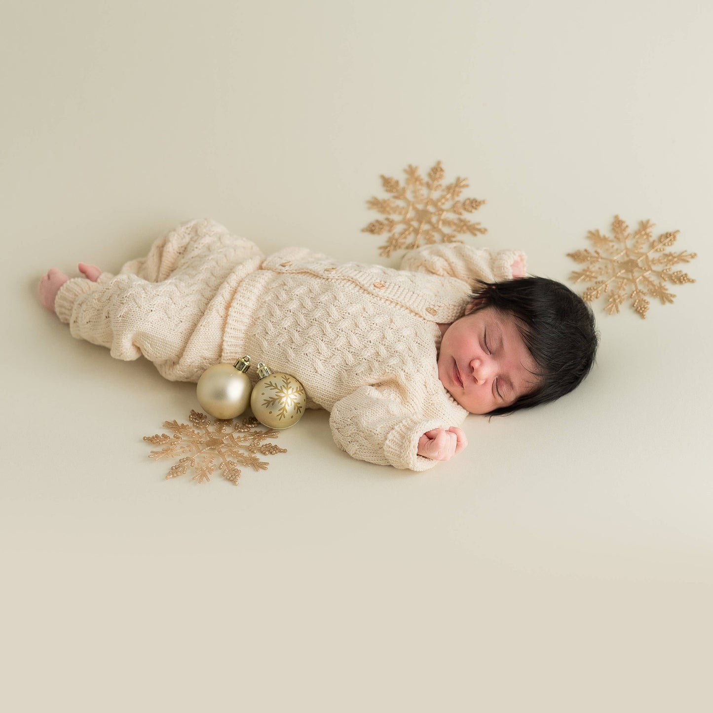 Baby set with cable knit jacket and pants