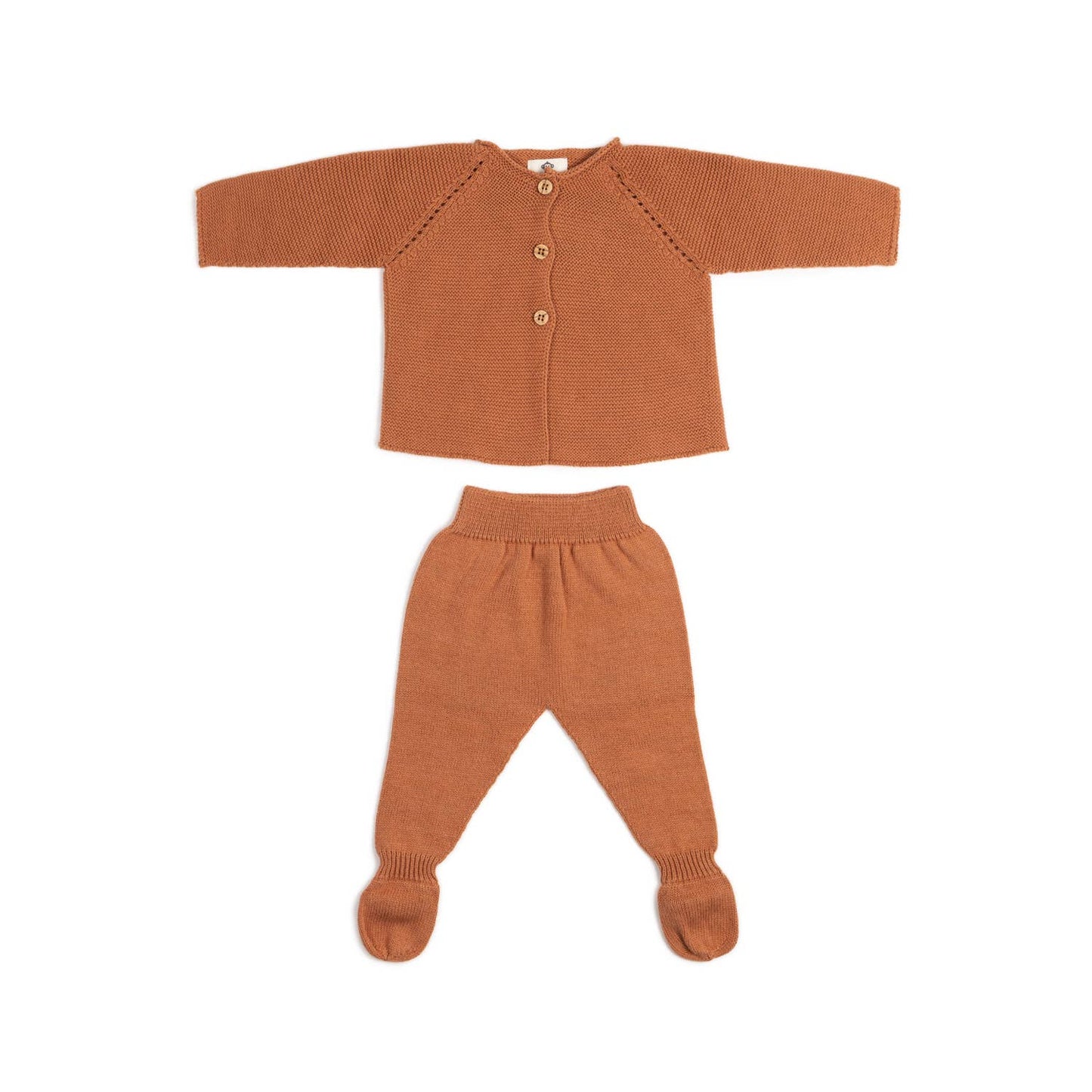 Newborn set in organic cotton - Rust Red