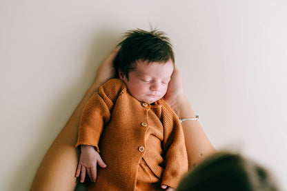 Newborn set in organic cotton - Rust Red