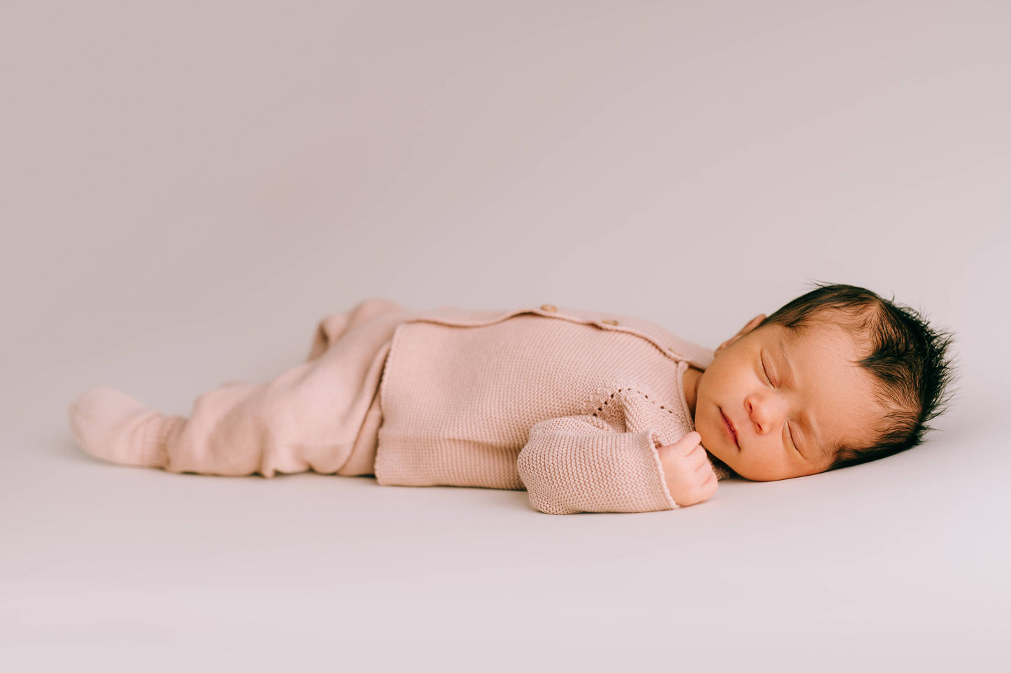 Newborn set in organic cotton - Dusty Pink