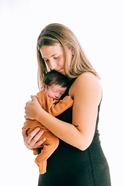 Newborn set in organic cotton - Rust Red