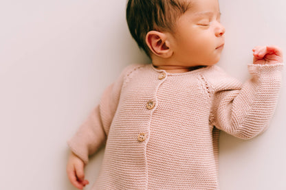 Newborn set in organic cotton - Dusty Pink