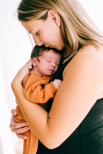 Newborn set in organic cotton - Rust Red