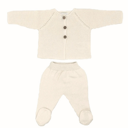 Newborn set in organic cotton - Ecru